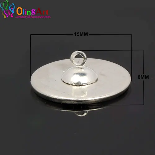 OlingArt 6 шт./лот 24 мм/30 мм стеклянная подвеска в форме стеклянной бутылки флакон ожерелье винтажная мини бутылка желаний ожерелье ювелирные изделия DIY женский подарок - Окраска металла: ZZ15MM 6PCS
