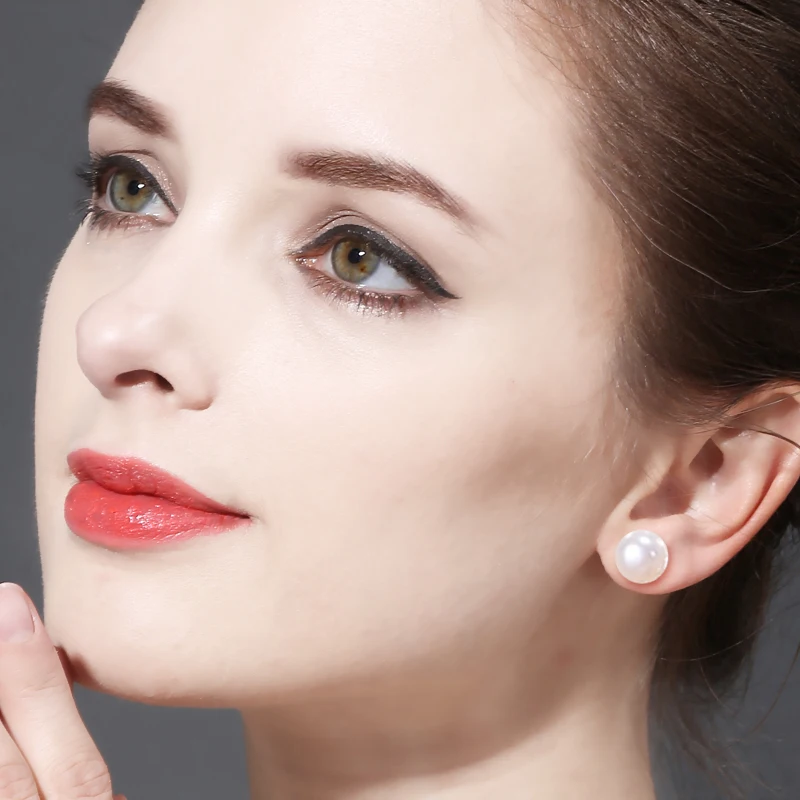 Серьги FENASY из 18 каратного золота 10 11 мм жемчужные украшения классические серьги