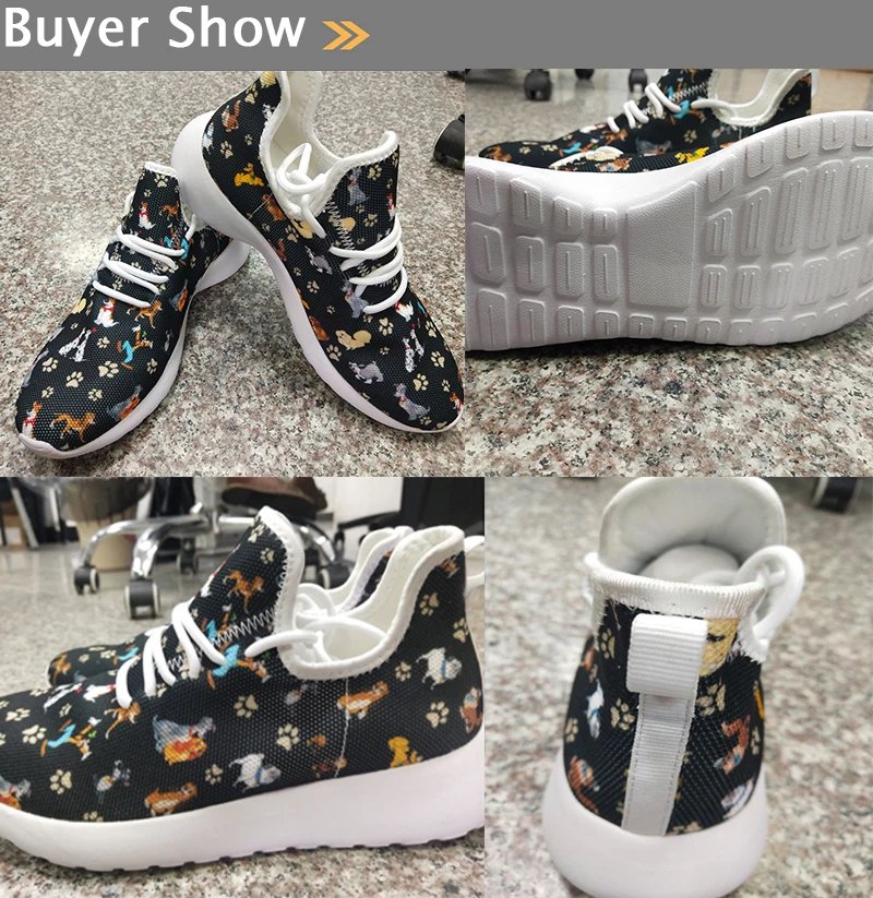 FORUDESIGNS Flat Knitting Shoes Woman Dentist Sketch Print Female Lace Up Sneaker Sketchers for Women Ladies Mesh Light Loafers