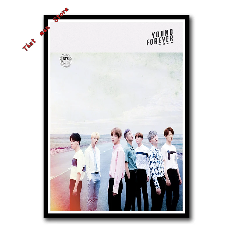 Kpop bangtan Плакаты для мальчиков, наклейки на стену, белая бумага, высокое качество, печать, украшение для дома, искусство, Декор, без рамки, 42*30 см
