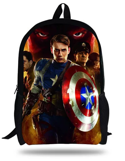 16 дюймовые детские сумки рюкзак Капитан Америка Mochila рюкзак «мстители» От 7 до 13 лет для мальчиков детские школьные сумки школьная сумка для мальчика