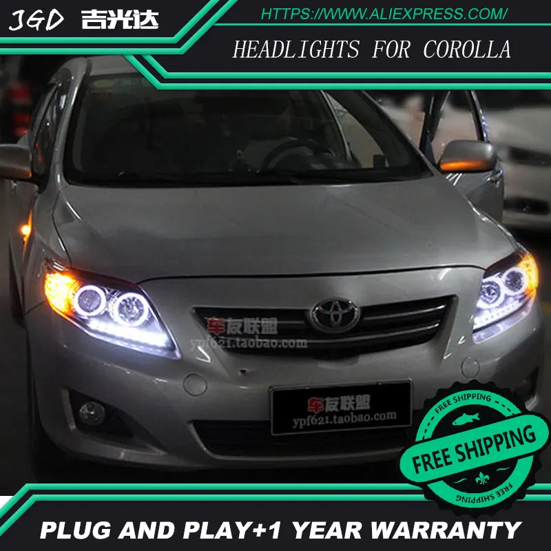 Фара для Toyota corolla фары 2007-2011 светодиодный фонарь DRL H7 ксеноновая лампа