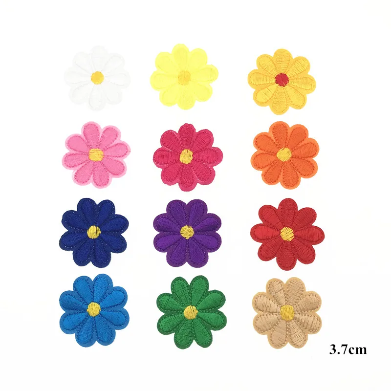 12 шт./компл. разноцветные маленькие цветочные нашивки для одежды вышивка утюгом