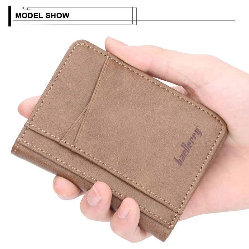 Vintage Pu Leather Slim Men's Wallets Solid Business Card Holders 2 ID Windows Bifold Short Money Bags Luxury Design Purses Male | Багаж и