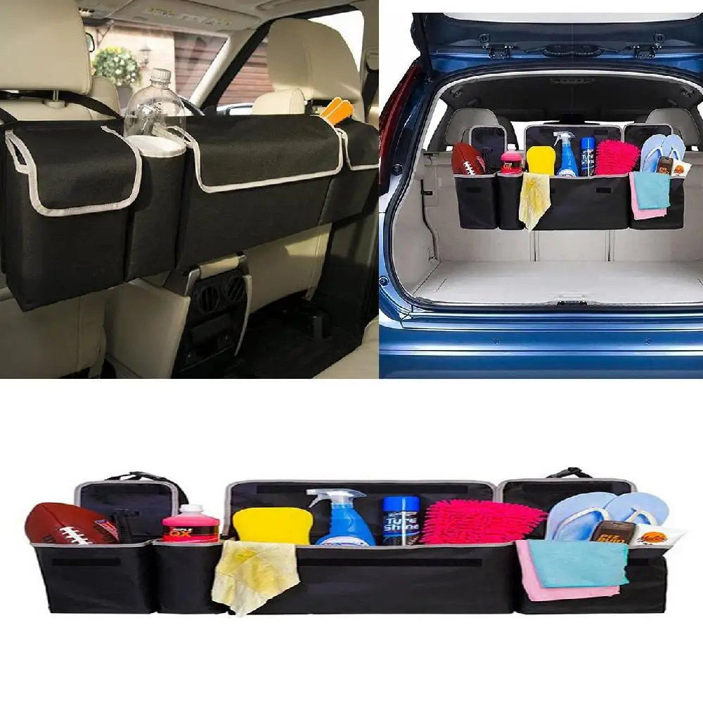 Partol Multi-Use Oxford Car Seat Back Organizers Storage Bag For Interior Accessories Solid Backboard And Front Center Pocket | Автомобили