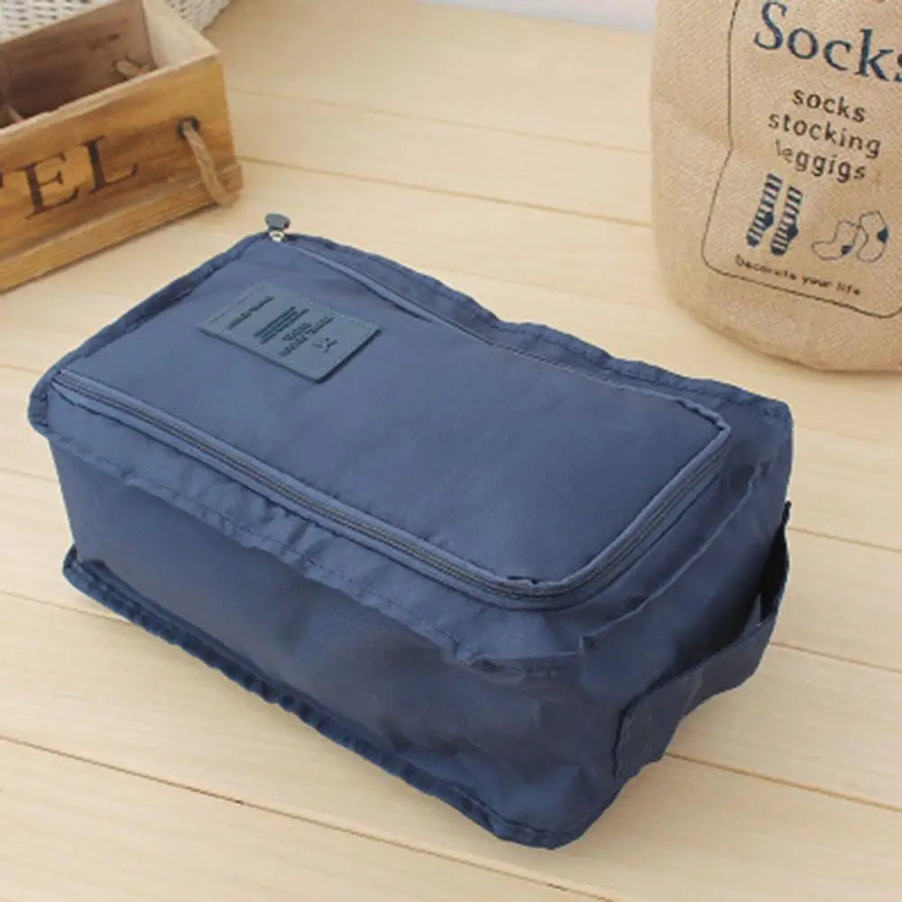 navy blue Водонепроницаемая сумка для обуви, переносная Экологичная сумка для хранения, органайзер, переносная сумка для обуви, сумка для багажа, сумка для переноски, держатель - Цвет: navy blue