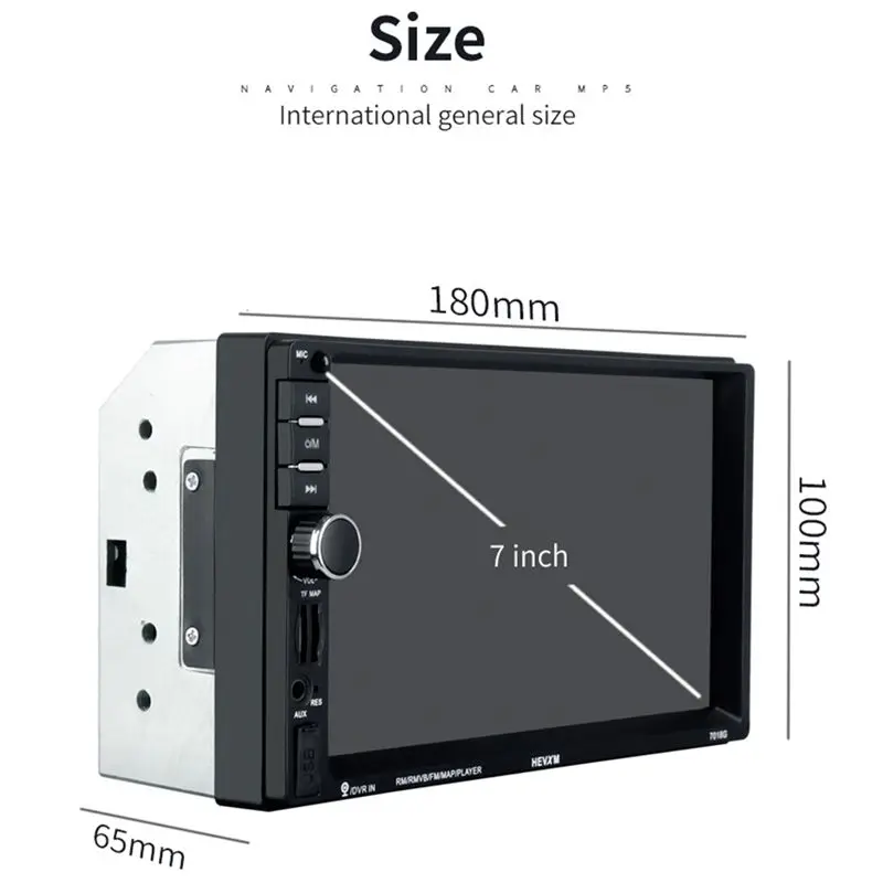 HEVXM gps навигация 2 Din Автомобильный Bluetooth радио мультимедиа Mp5 плеер 7 дюймов сенсорный экран с камерой+ Карта Европы+ руль