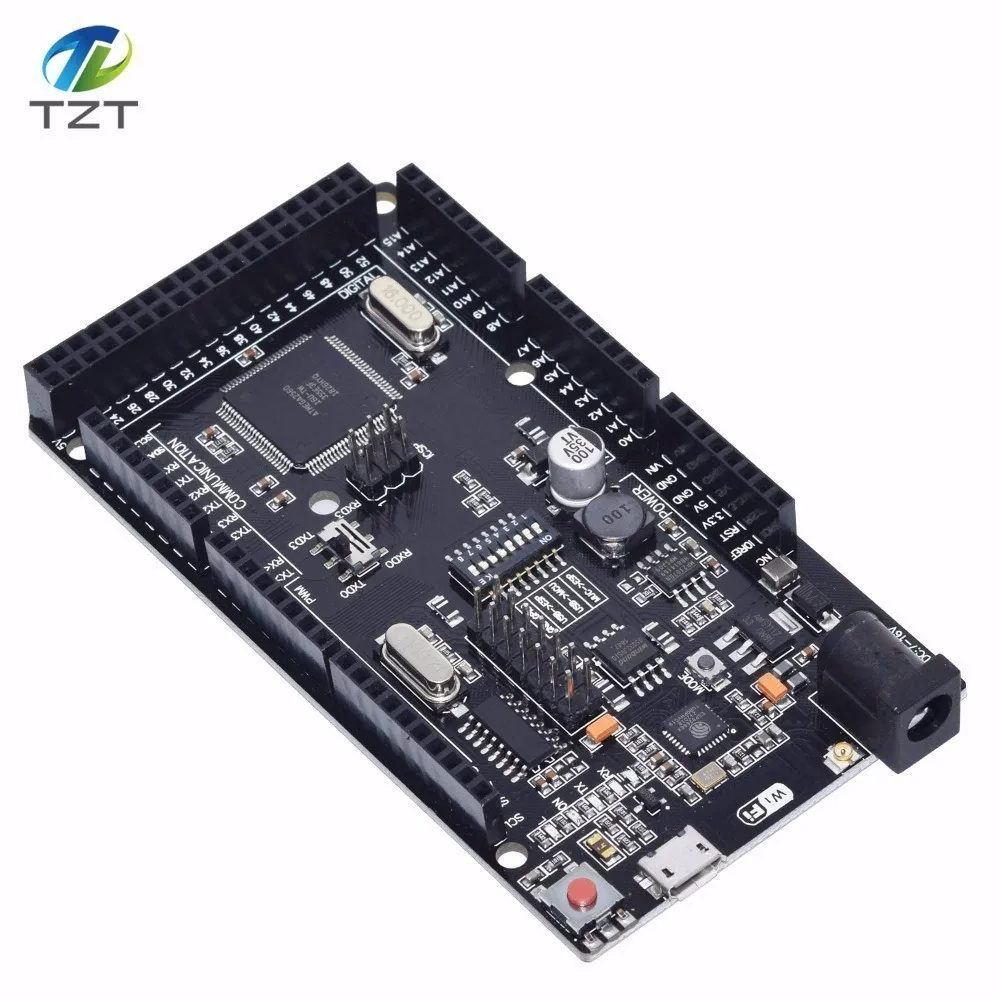 Mega2560 + Wi-Fi R3 ATmega2560 ESP8266 32Мб оперативной памяти USB-TTL CH340G. Совместимость с Arduino Mega NodeMCU