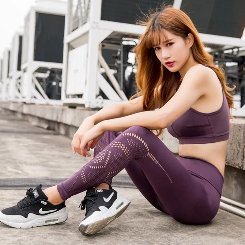 Брюки для йоги и фитнеса спортивный костюм бега леггинсы спортзала комплекты