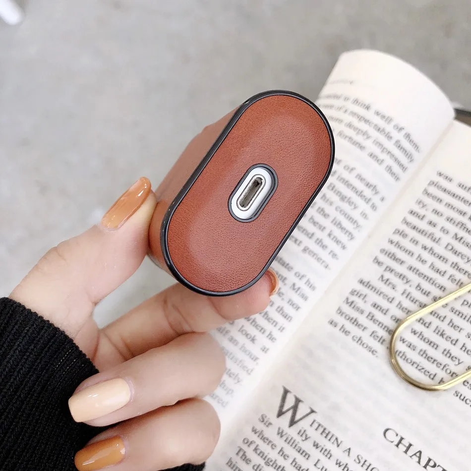 Axbety для AirPods 2 Чехол кожаный чехол для наушников Чехол коробка для Apple Airpods 1 2 Чехол Мягкая микрофибра жесткий чехол