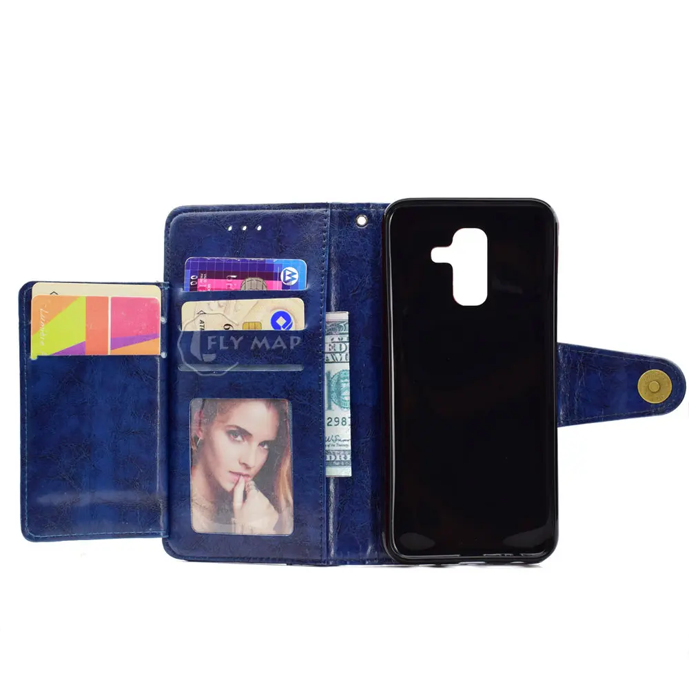 Чехол-кошелек для Samsung Galaxy A6 Plus 2018 SM A605 A605F откидной кожаный чехол телефона в стиле