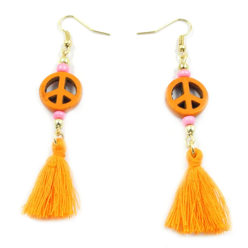 WELLMORE long Tassel earrings have blue/orange/pink/beige/red/green/yellow 7 color fashion tassel for women | Украшения и