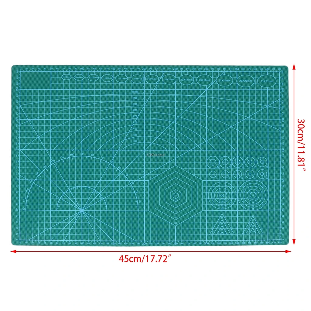 

OOTDTY A3 Grid Lines Cutting Mat Craft Scale Plate Card Patchwork DIY Paper Board Tool 45x30cm