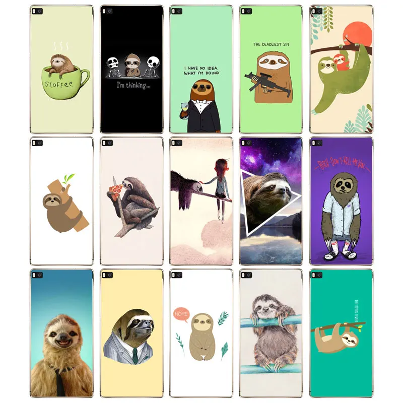 DREAMFOX M445 Cute Sloth Soft TPU Silicone Case Cover For Huawei P8 P9 P10 Lite Plus 2017 Honor 8 Pro 9 6X |