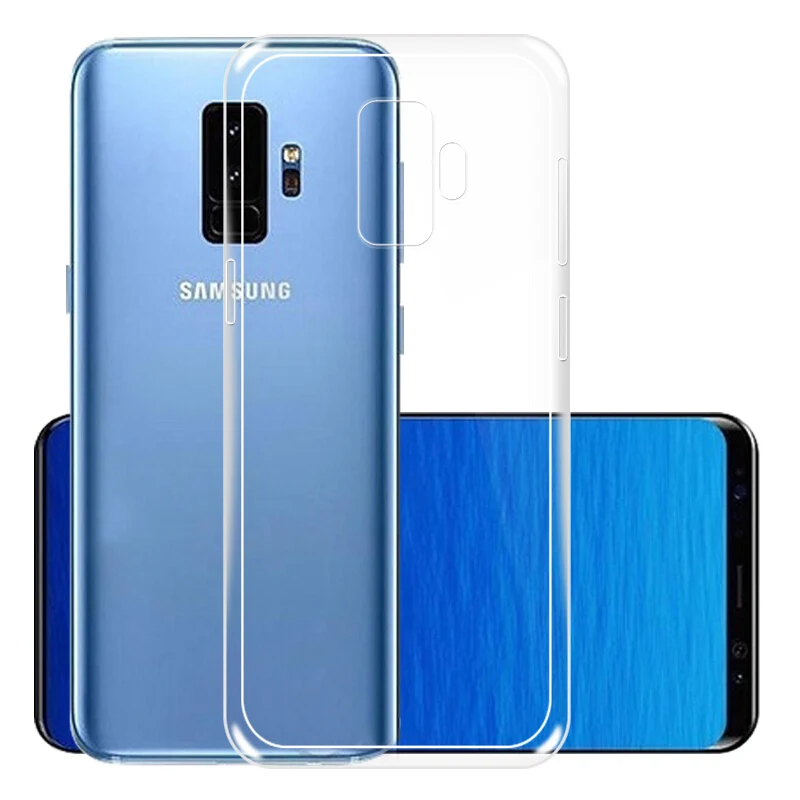 Ультратонкий Оригинальный чехол для Samsung Galaxy S9 Plus силиконовый прозрачный мягкий