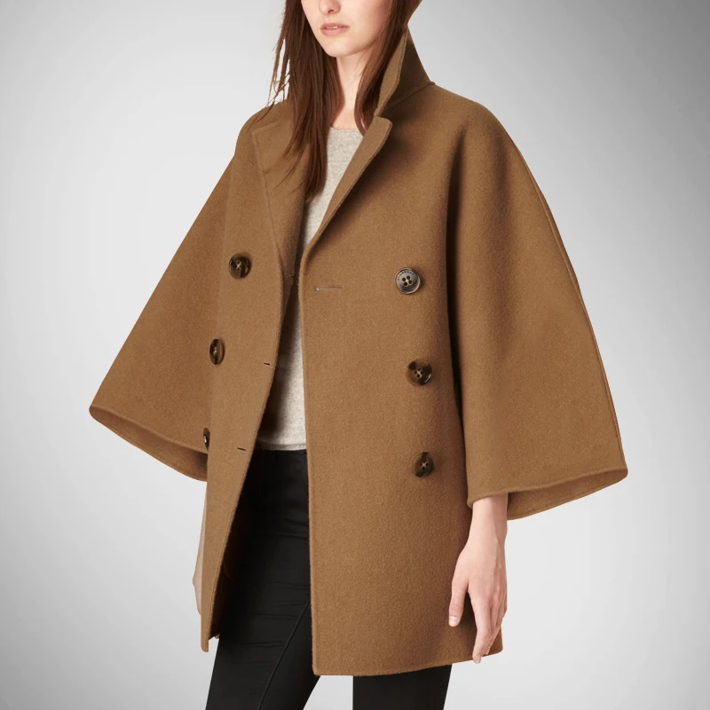 Лидер продаж длинное однотонное кашемировое пальто с карманами на пуговицах