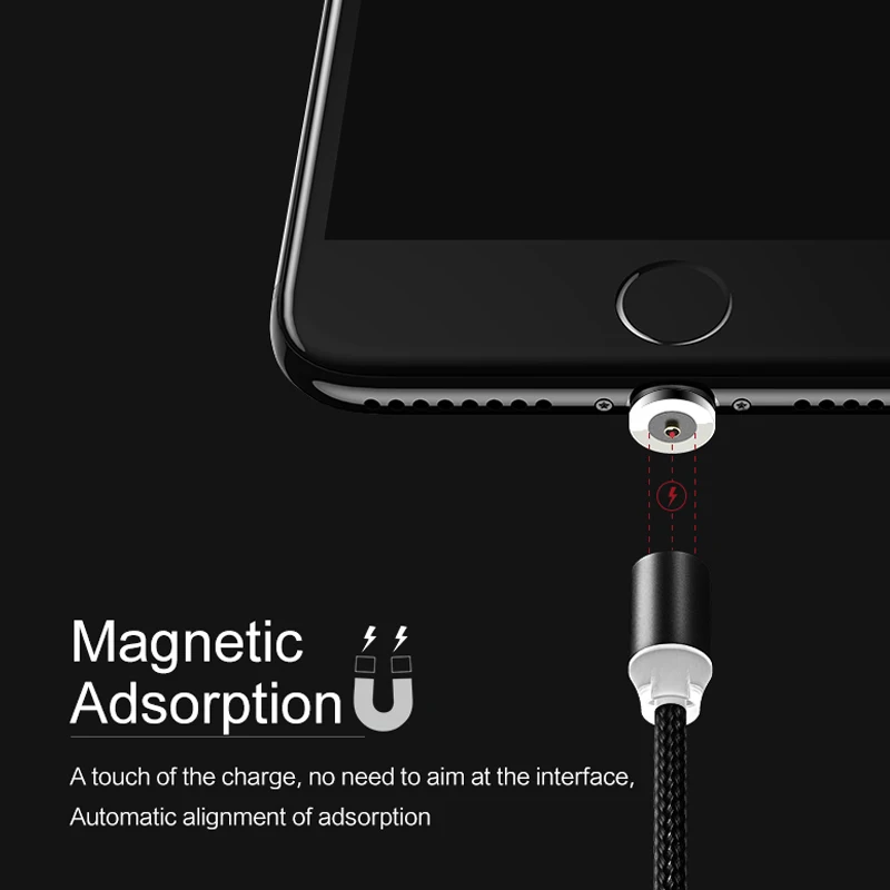 Магнитный кабель MOOJECAL для iPhone X XS Max Xr 8 7 Plus зарядный провод к usb кабелю Samsung Xiaomi Huawei