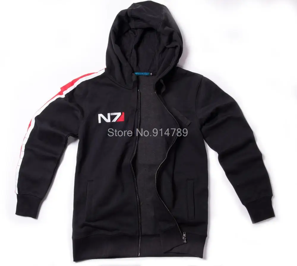 Толстовка для косплея с эффектом массы N7 флисовая Длинная толстовка на молнии