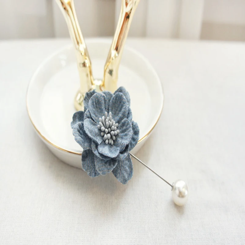 Высококачественная корейская мода новая ткань цветок лук брошь для кардигана