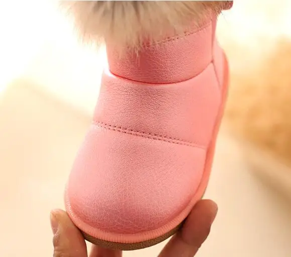 Зимние ботинки на меху для маленьких девочек размер 21 30 теплые плотные детские из