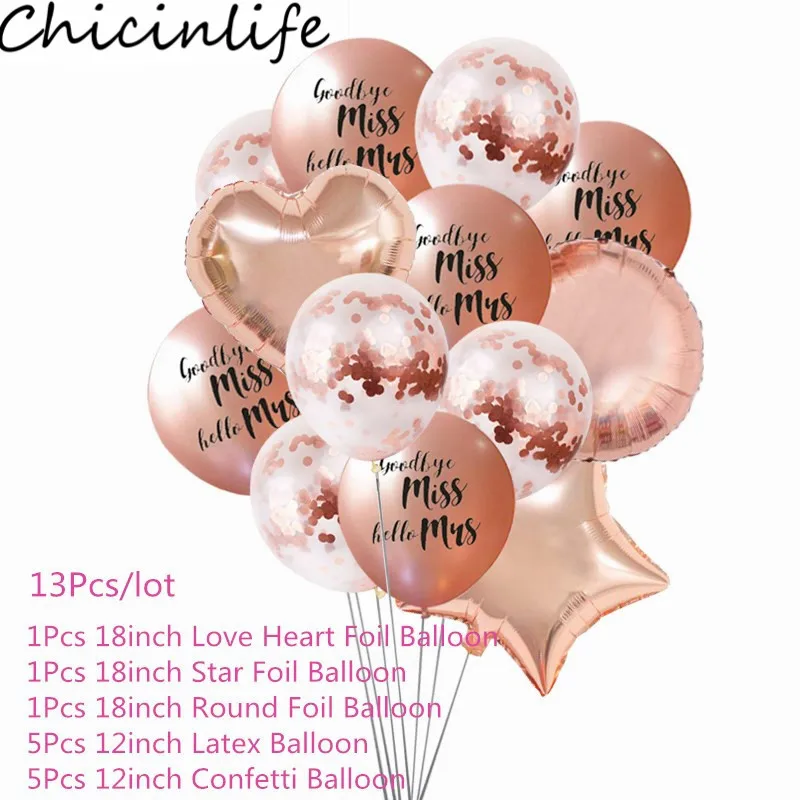 Chicinlife 12 дюймов для свидания Miss Hello Mrs латексные воздушные шары свадьбы девичника
