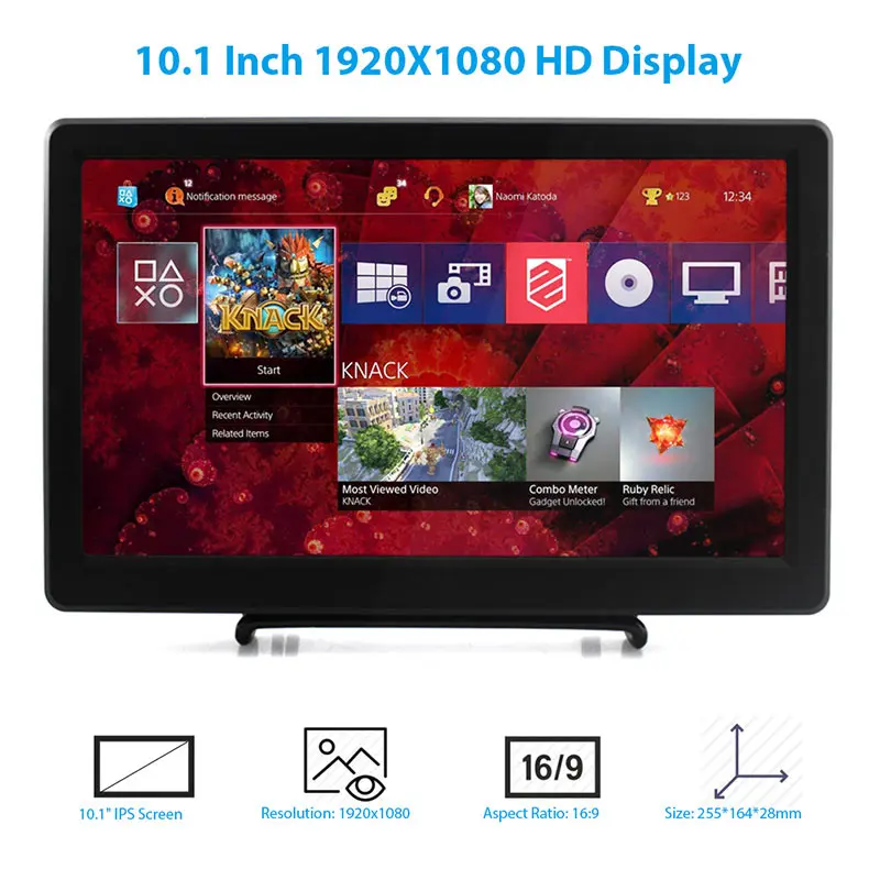 Elecrow 10,1 дюймов HD светодиодный дисплей 1920X1080p ips Raspberry Pi 4B+ монитор HDMI FPV видео колонки экран для Xbox Windows системы