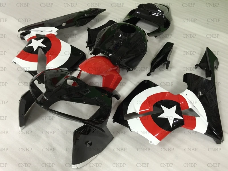Пластиковые обтекатели CBR600 RR 05 для кузова 2005 2006 черные красные звезды|Полные
