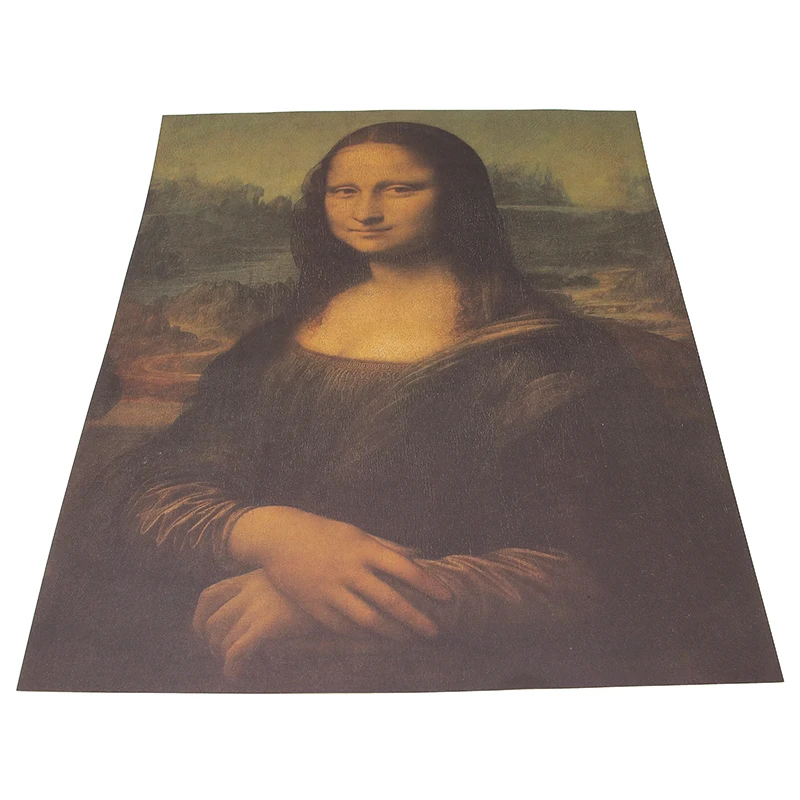 Mona Lisa Leonardo Da Vinci Smile Знаменитые Картины крафт-бумага плакат для кафе домашний декоративный плакат ретро картина Наклейка на стену