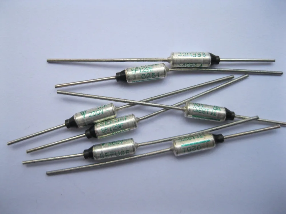 Термопредохранитель Microtemp 133C отсечки 10 А 250 В 12 шт. в партии|microtemp thermal fuse|thermal fuse10a