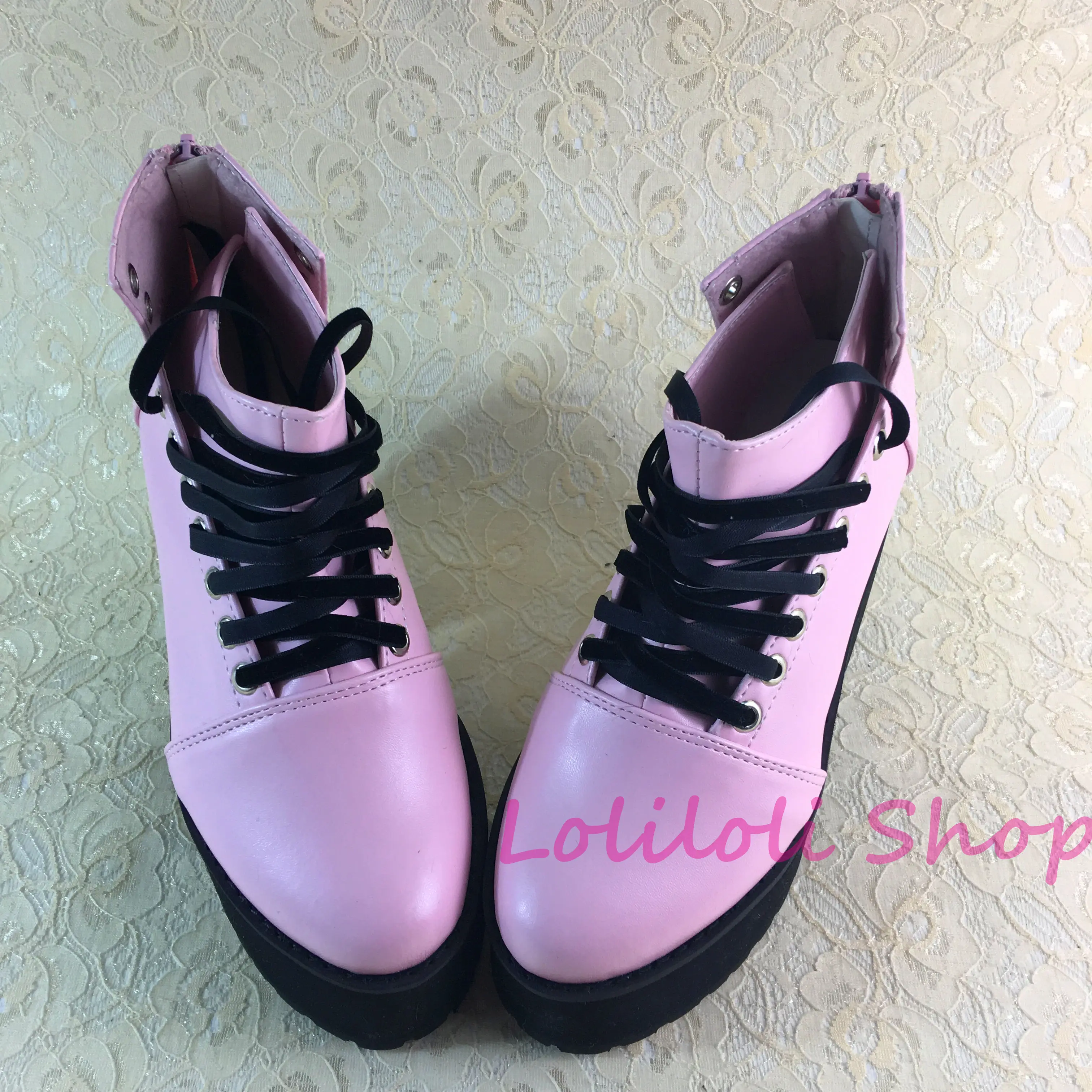 Туфли принцессы sweet lolita Loliloliyoyo antaina японский дизайн на заказ Розовые Яркие туфли