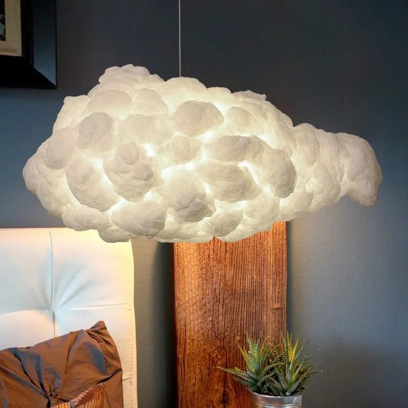 Modern Creative Floating Clouds Chandeliers Warm Romantic Living Room Bedroom Study Bar Restaurant Cotton Clouds Light Fixtures