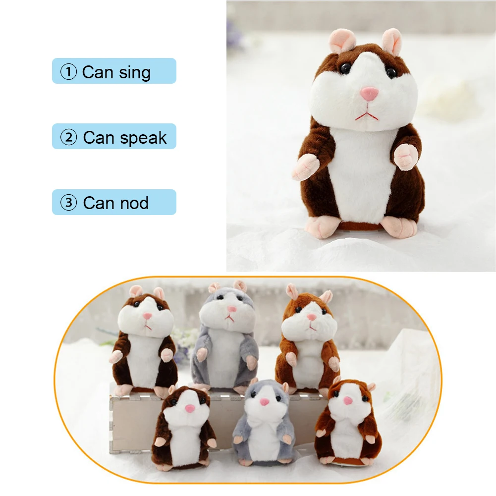 

Promotion 15CM Talking Hamster Speak Talk Sound Record Repeat Stuffed Plush Animal Lovely Hamster Toys Dropshopping