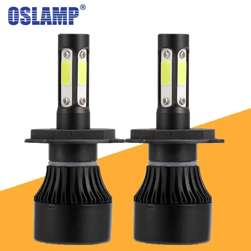 Oslamp X7 4 боковые светодиодные фары 100 Вт 10лм H4 H7 9005 9006 H11 Автомобильные лампы фар