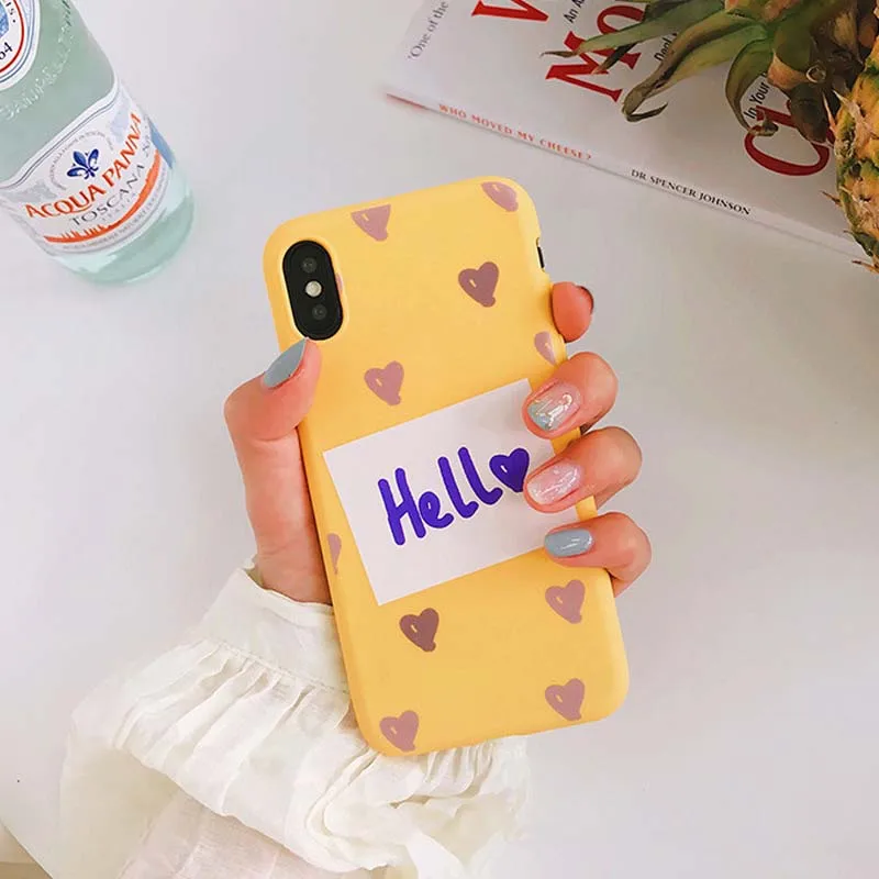 JIBAN мило письма Hello телефон чехлы для iphone 8 мобильный оболочки X 6 6s plus 7 задняя