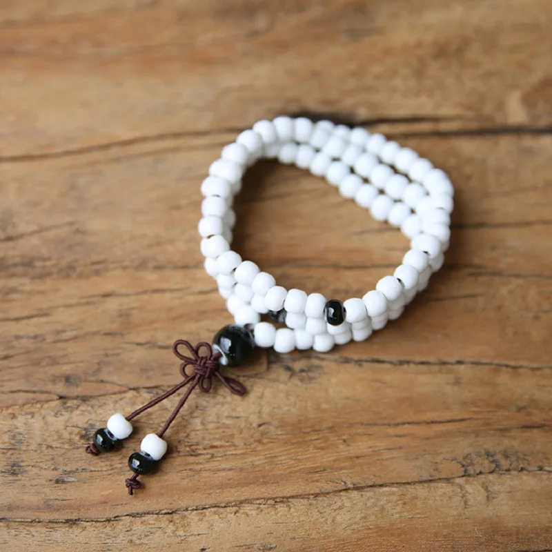 Wholesale 12 Styles China Jingdezhen Ceramics Beads Bracelet 108 Mala Prayer Beaded Elastic Rope Best Gift for Girl | Украшения и