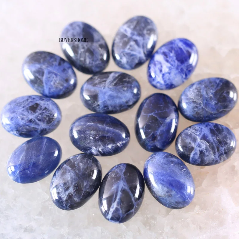 Blue Sodalite 20x15 мм кабошон овальные бусины из натурального камня разноцветные камни для изготовления ювелирных изделий ожерелье кулон браслет серьги 5 шт. K1500 - Цвет: Blue Sodalite