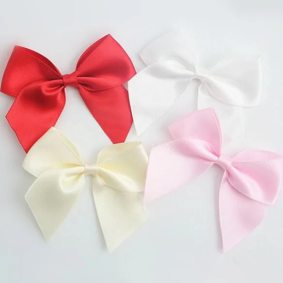 

Solid Color Soft Satin Pre-tied Bows Free Shipping
