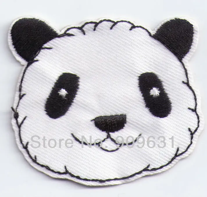 

Hot ! Free shipping Panda Lovely Black White iron on applique or Sew on fashion embroidery applique patch