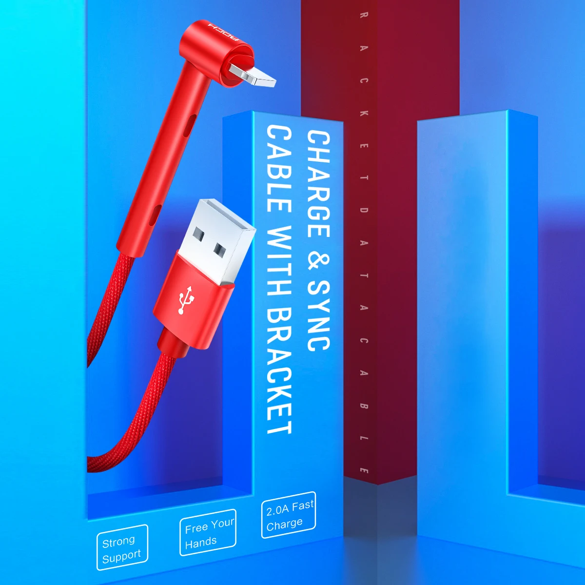 ROCK металлический USB кабель держатель для iPhone XS Max зарядное устройство USB кабель для передачи данных для iPhone X 8 7 6 6s Plus зарядный кабель адаптер для телефона