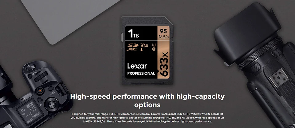 Lexar SD карты 633x16 ГБ, 32 ГБ, U1 SDHC 64 Гб 128 256 512 U3 SD карта памяти SDXC карты памяти класса 10 для цифровых фотоаппаратов с защитой от краж и hd-камерой