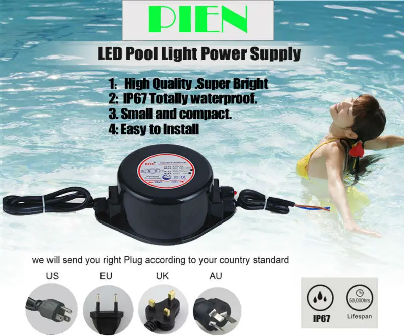 Светодиодный трансформатор напряжения переменного тока 12 В водонепроницаемый