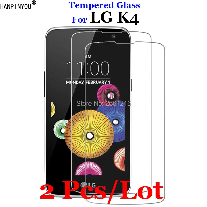 Закаленное стекло 9H 2.5D для LG K4 (2016) 2 шт./лот Премиум Защитная пленка экрана LTE K120e