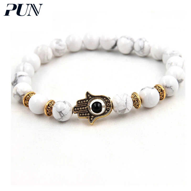 PUN бижутерия браслет Лучший Друг Магнитный натуральный камень пара мужчин Бусы