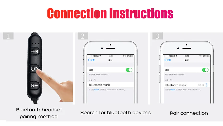 Беспроводные наушники, Bluetooth наушники, магнитная гарнитура с шейным ремешком, спортивные наушники для бега, Bluetooth наушники для iPhone 7 X, Xiaomi наушники