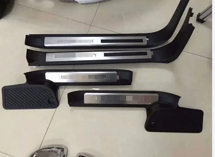 Black 4pcs Для Toyota Land Cruiser 200 FJ200 аксессуары светодиодный автомобильный порог Накладка Стильный чехол - Название цвета: Black 4pcs