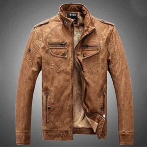 Tideway Для мужчин Кожаные Куртки из искусственной кожи Jaqueta Masculinas Inverno Couro пальто Для мужчин Jaquetas De Couro зимние кожаные куртки - Цвет: Brown