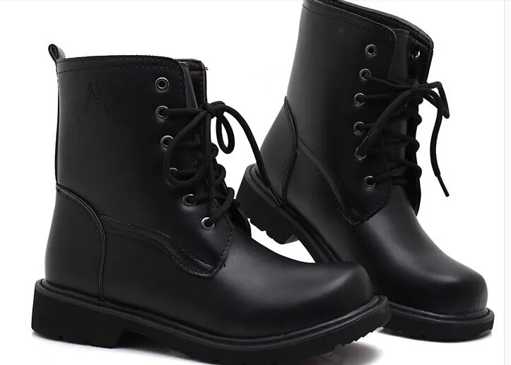 Plus hair short tube male boots tide outdoor Korean version of the British men's military | Обувь