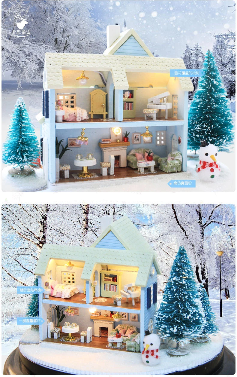 Кукольный дом Миниатюрный DIY кукольный домик с деревянная мебель для дома скандинавские сказочные игрушки для детей подарок на день рождения