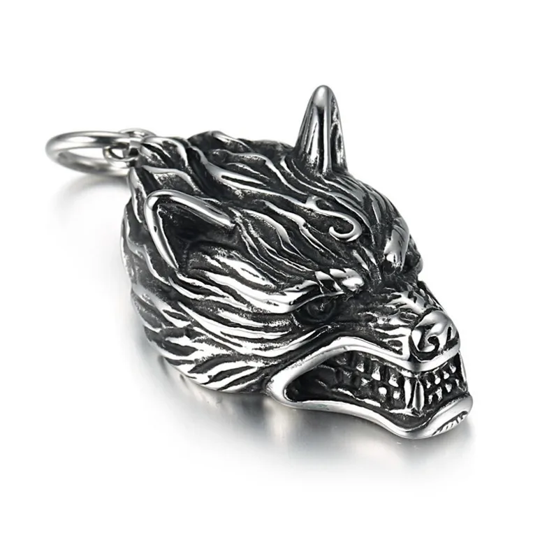 

New 1pcs Norse Vikings Pendant Necklace Norse Wolf Head Necklace Original Animal Jewelry Wolf Head hange