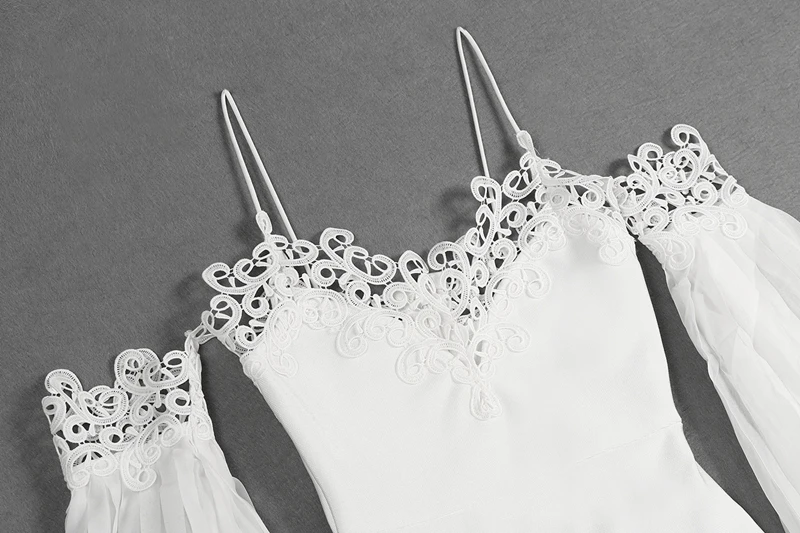 Женское облегающее платье INDRESSME с открытыми плечами Кружевное сексуальное на